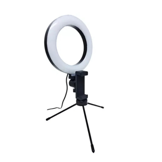 Ring Light De Mesa Iluminador De Led Tripé 6 Polegadas 16cm