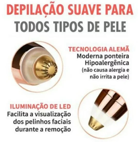 Caneta Depiladora de Sobrancelha Elétrica USB Recarregável