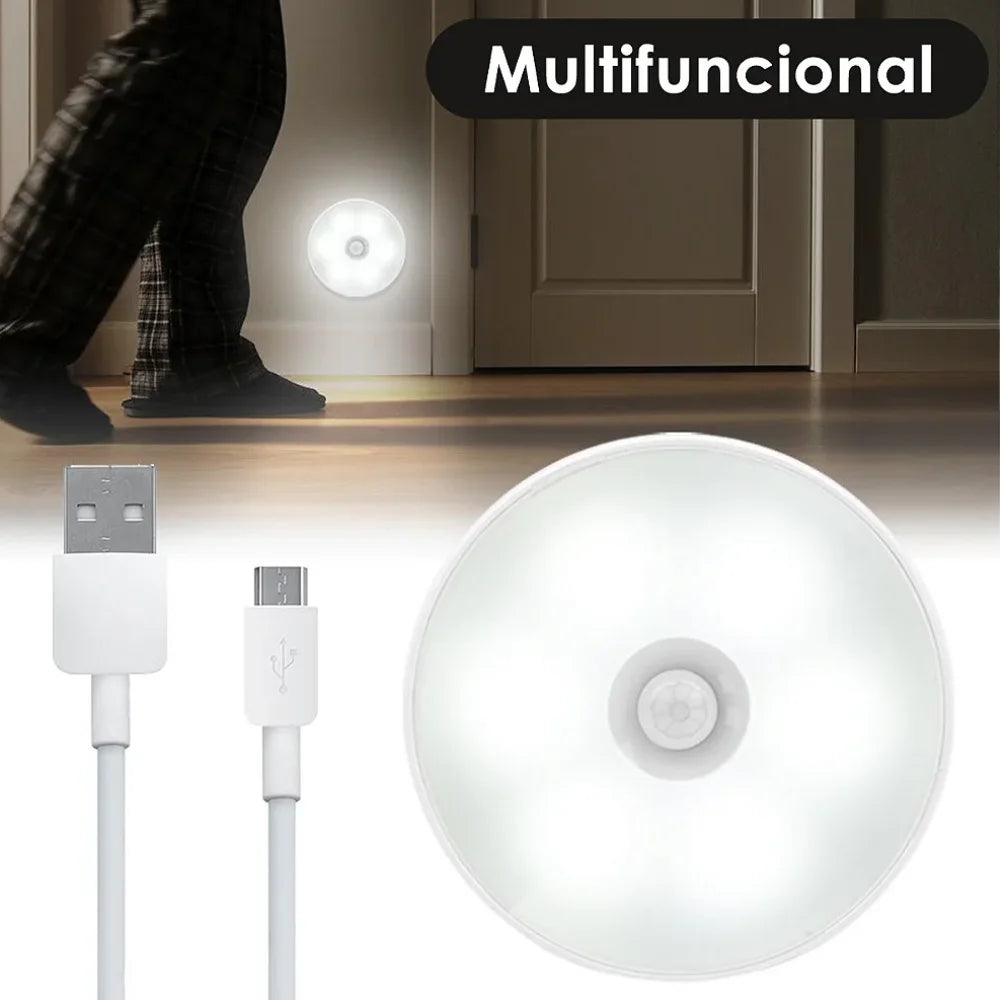 Luminárias Led S/ Fio Com Sensor Presença Usb Recarregável Luz Quente e Fria