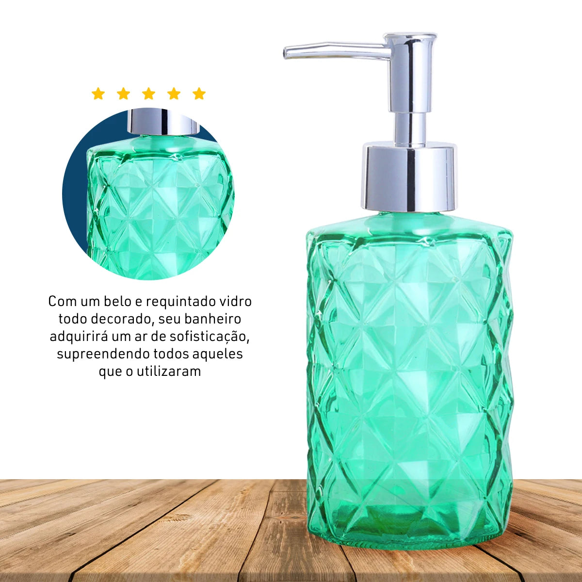 Dispenser de Vidro para Sabonete Líquido 330ml