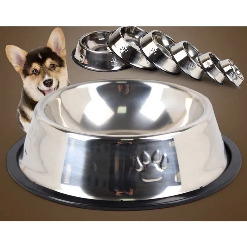 Comedouro inox antiderrapante para animais de estimação