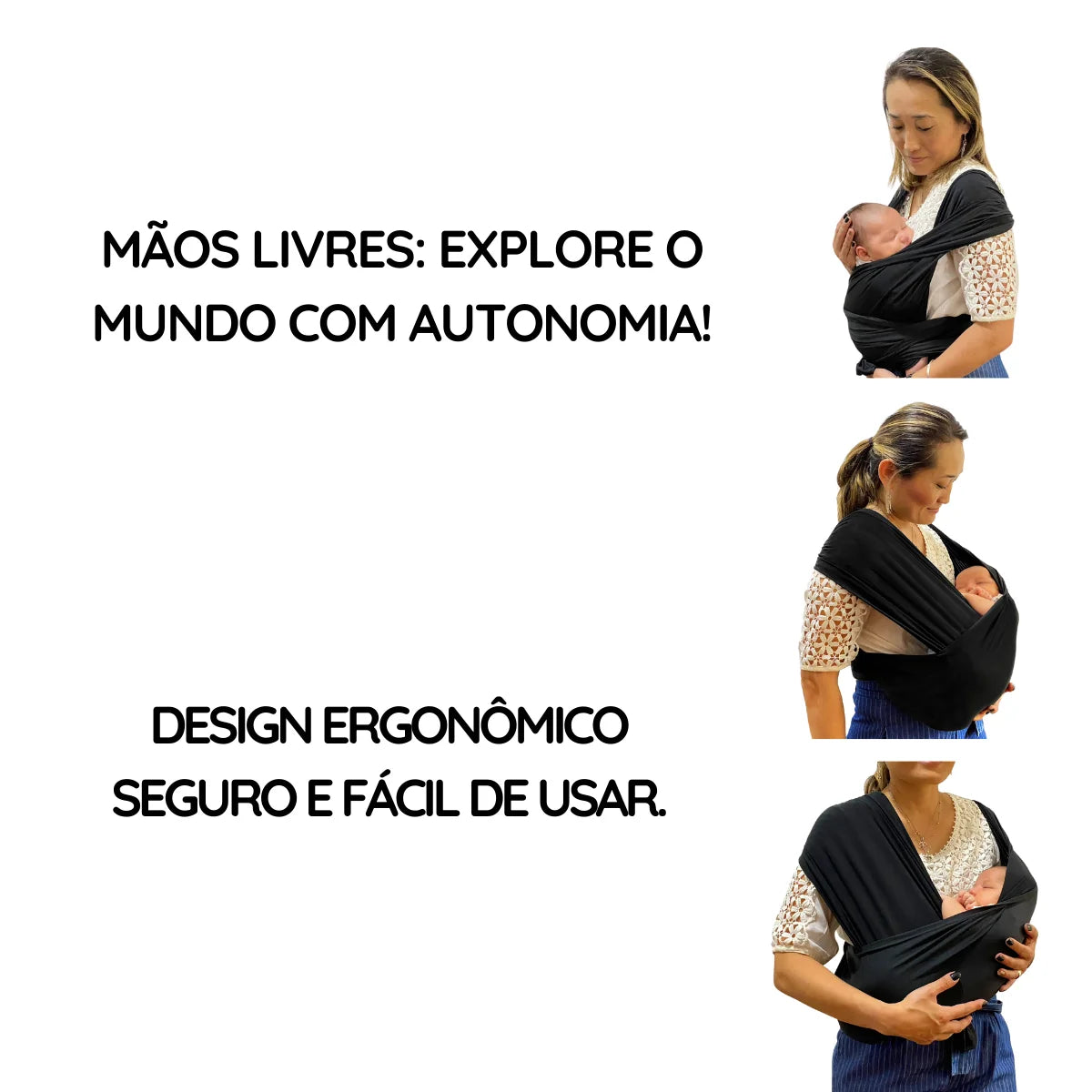 Sling para Bebe Ergonômico Ajustavel ate 20kg