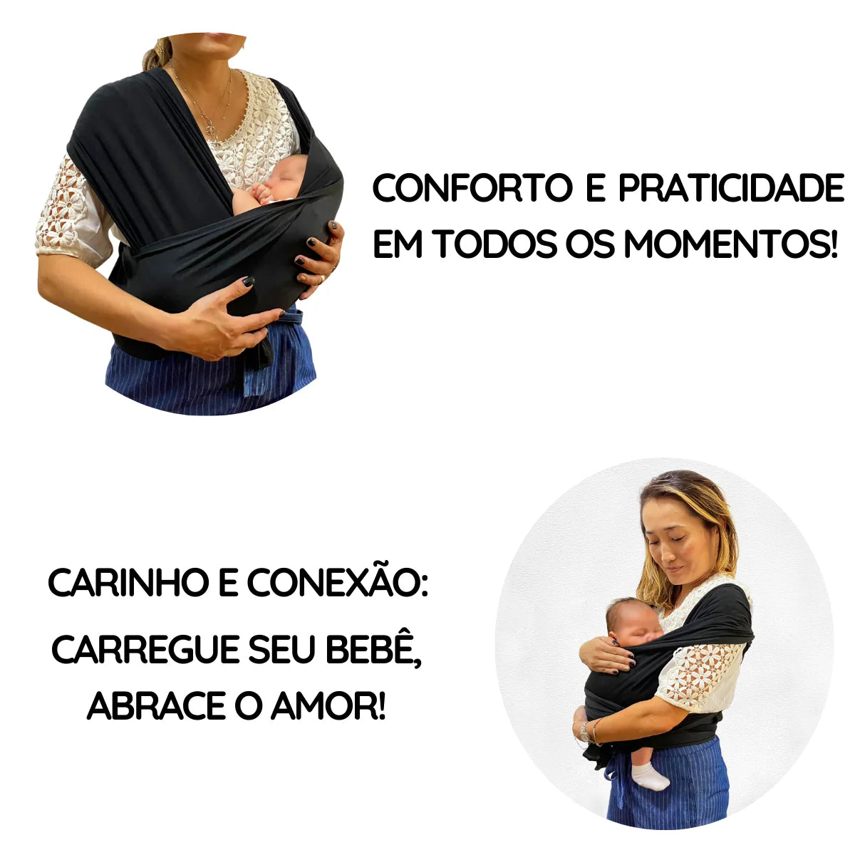 Sling para Bebe Ergonômico Ajustavel ate 20kg