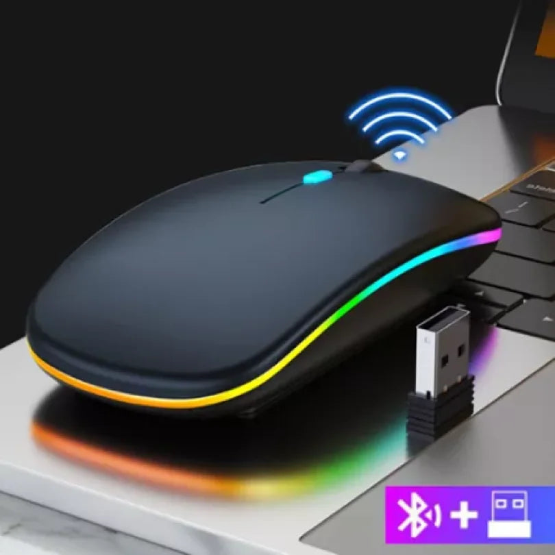 Mouse Bluetooth Recarregável Gamer RGB