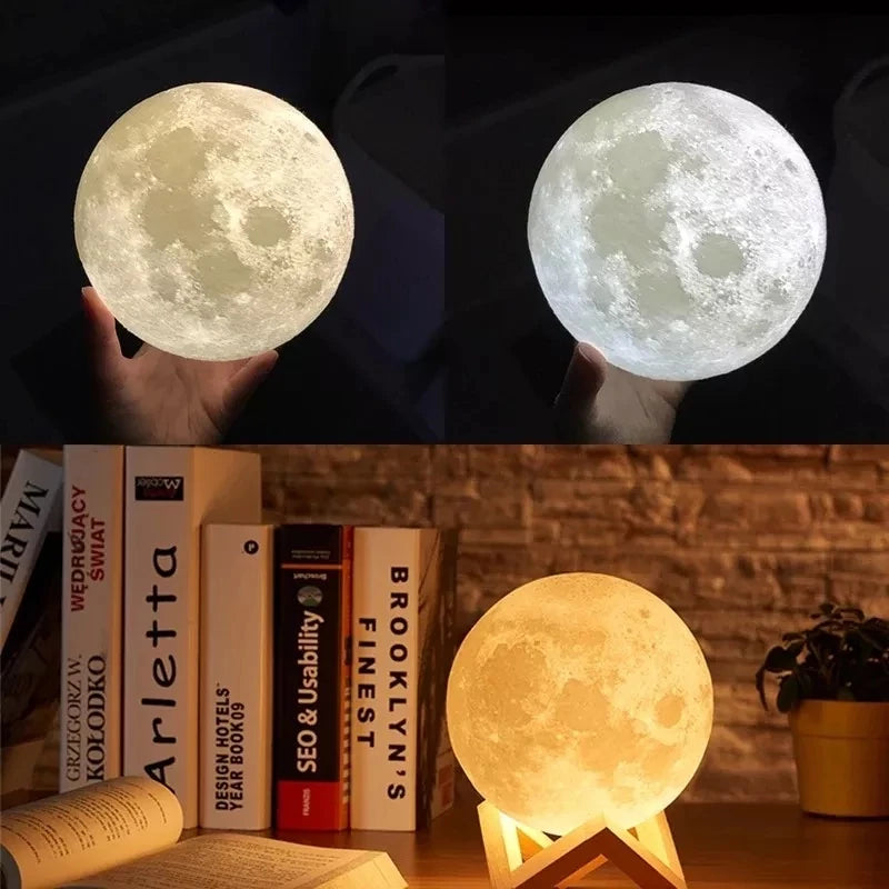 Umidificador e Aromatizador Luminária Lua Cheia 3D com difusor