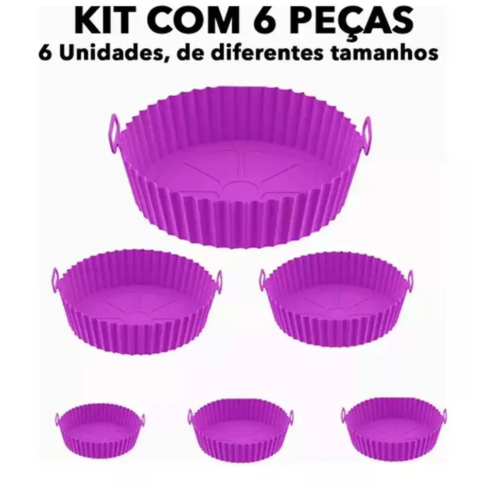 Kit 6 Base Protetoras de AirFryer Silicone