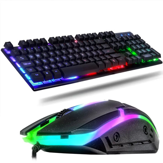 Kit Teclado Gamer Semi Mecanico USB RGB